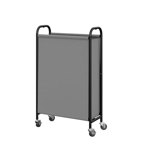 GRANNY SAYS 80L Slim Laundry Hamper with Wheels, Fabric Rolling Laundry Basket, Narrow Clothes Organizer, Tall Hamper for Closet, Laundry Room, Bathroom, Grey - Image 1