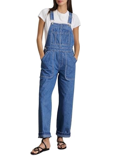 Skirt BL Denim Overalls for Women Straight Leg Adjustable Strap Jean Bib Overalls Casual Stretch Denim Jumpsuit with Pockets - Image 1