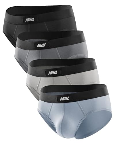 Nullktie Men's Cotton Briefs, Soft Breathable Mens Underwear, Comfort Waistband, Low Rise, 4-Pack - Image 1