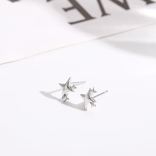 Small Gold Hoop Earrings for Women Dainty Gold Earrings| 14K Gold Plated Hypoallergenic Stud earrings Set| Cartilage Earrings for Multiple Piercing for Women (09-Silver-classic) - Thumbnail 5