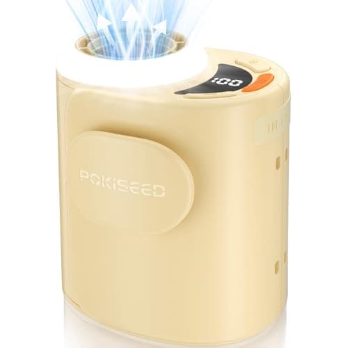 POKISEED Rugged Portable Fan, 10000mAh Rechargeable Battery, 40H Runtime, 5-Speed Turbo Cooling, Hands-Free Multi-Position Design for Construction, Jobsite, Warehouse, Farm, Camping (Creamy Yellow) - Image 1