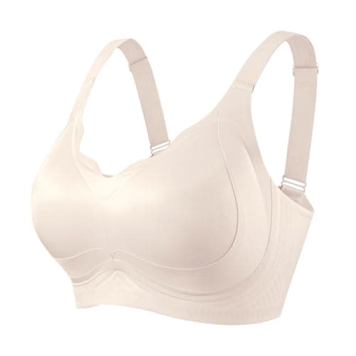 SHIJIALI Jelly Bras for Women Plus Size Supportive Seamless Bralettes Comfortable Full Coverage Push Up Wireless Tshirt Bra Nude - Image 1