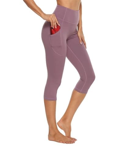 Stelle Womens High Waisted Legging Yoga Pants with Pockets for Workout(Dusty Lavender,3XL) - Image 1