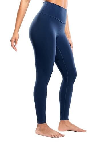 ENERBLOOM Workout Leggings for Women Yoga Pants High Waisted Athletic Full Length Tights Silky Feeling Soft Gym Activewear Lounge 28" Navy Blue X-Large - Image 1