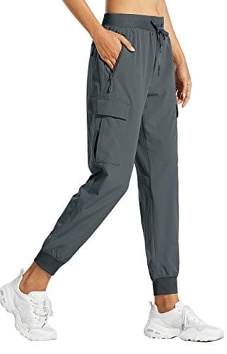 Libin Women's Cargo Joggers Lightweight Quick Dry Hiking Pants Athletic Lounge Casual Travel Petite, Steel Gray XXL - Image 1