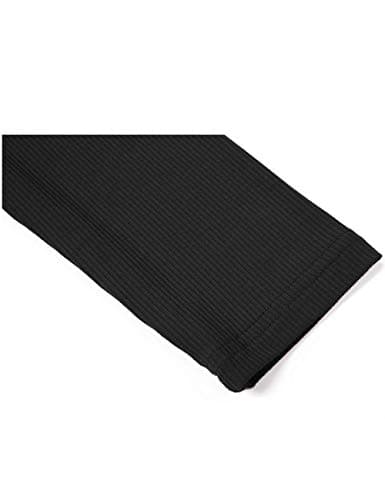 POPZONE Women's Lettuce Trim Mockneck Long Sleeve Slim Fit Ribbed Knit Tee Shirt (01-Black, XX-Large) - Thumbnail 5