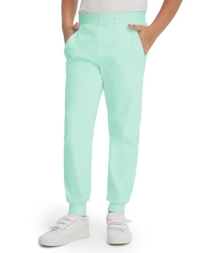 M MAELREG Boys' Activewear Pants Fleece Joggers with 2 Back Zipper Pockets Cuffed Ankles Athletic Casual Sweatpants Turquoise - Image 1