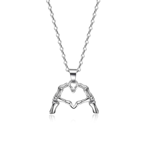 HBFKL Love Halloween Skull Hand Necklace Jewelry Accessories for Men Women Halloween Cosplay, Pirates Costume, Halloween Dress Up Party Favors - Image 1