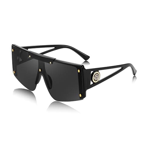 FEISEDY Women Sunglasses, Oversized Square Flat Top Shield Shades for Men B4060 - Image 1