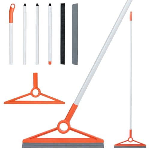 MAVRIZ Air Broom with Removable Rubber Strip and Broom Bristle, Squeegee Broom for Indoor Cleaning, Multifunctional Floor Squeegee for Dust, Hair, Liquids - Image 1