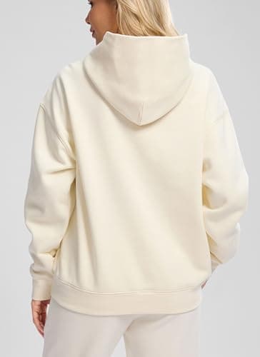 G Gradual Hoodies for Women Oversized Fleece Sweatshirt with Pocket Loose Fit Casual Athletic Workout Pullover, Beige, Small - Thumbnail 3