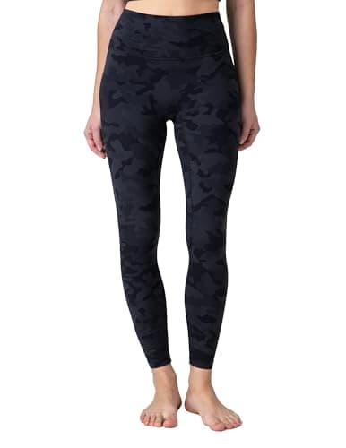 Colorfulkoala Dreamlux No Front Seam Leggings for Women 25" Inseam, High Waisted Buttery Soft 7/8 Yoga Pants (S, Grey Camouflage)