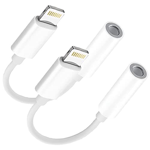 Apple MFi Certified 2 Pack Headphone Adapter for iPhone,Lightning to 3.5 mm Headphone Jack Adapter Audio Aux Cord Dongle, Compatible with iPhone 13/12/11/XS/XR/X 8/, Support Call+Music Control - Image 1