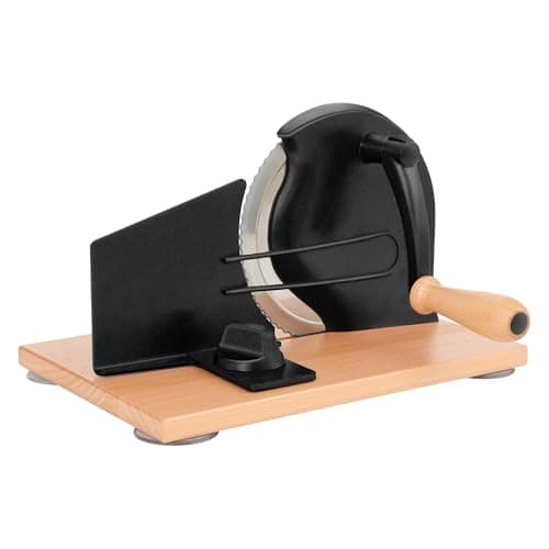 CAWIU Manual Bread Slicer with Hand Crank- Adjustable Thickness Bread Cutter for Even Slices, Perfect for Homemade Sourdough, Sandwich, and More, Black - Image 1