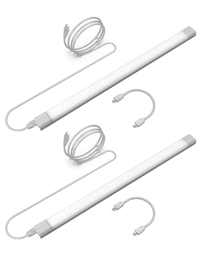Snyloe 24" 2Pack Plug-in LED Under Cabinet Lights, 12.5W 1000LM 3000K, Dimmable Kitchen Lighting, Easy Install with 5FT Power Cord and 12" Linking Cord, Connect Up to 15 Units, YT-4101-24-2 - Image 1