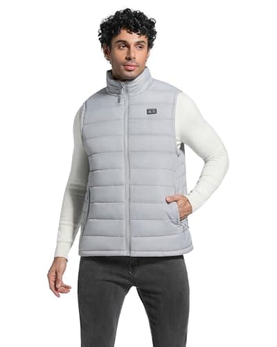 yeyeeyyee Heated Vest for Men with Battery Pack Included, Exclusive 10 Heating Zones Heated Vest, Lightweight Rechargeable, Perfect for Outdoor Activities Grey XL - Thumbnail 2