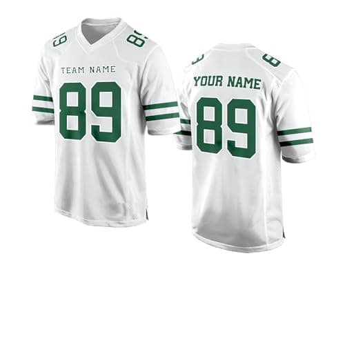White Green Custom Football Jersey for Women Men Team Clothing Name Number Jerseys Personalized Shirt Youth Kids Customized Football Uniform Fans Birthday Gift - Image 1