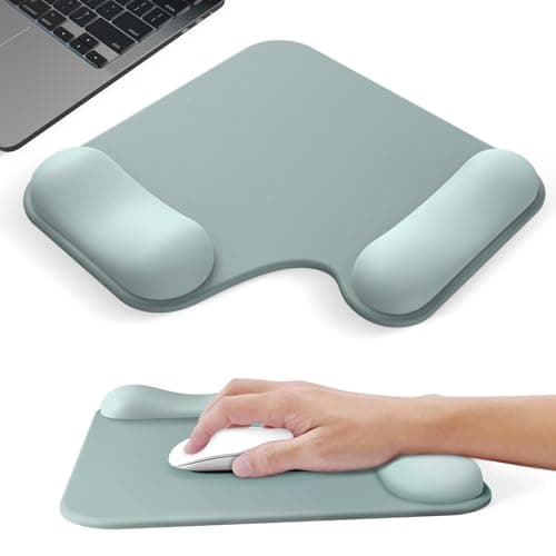 Mcapirivo Ergonomic Mouse Pad with Gel Wrist Rest (1"& 1.2" Dual Height) - Cyan Mouse Pads Compact Mousepad Desk Mat Office, Gaming & Carpal Tunnel Relief | Non-Slip Rubber Base
