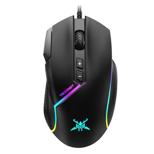 TECKNET Wired Gaming Mouse, 12,800 DPI with Optical Sensor, 8 Programmable Buttons, 13 RGB Backlit Modes, Ergonomic Design, Custom Software Gaming Mice for Laptop,PC - Image 1
