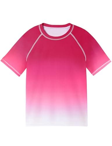 Roadbox Boys Rash Guard Short Sleeve, Swim Shirt UPF 50+ Sun Protection, Quick Dry Kids Rashguard Water Shirt for Surf Beach - Image 1
