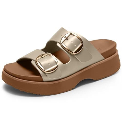 Vilanva Women’s Orthopedic Platform Wedge Walking Slides with Arch Support Soft Footbed for Plantar Fasciitis Relief Adjustable Buckle Trendy Summer 2026 - Image 1