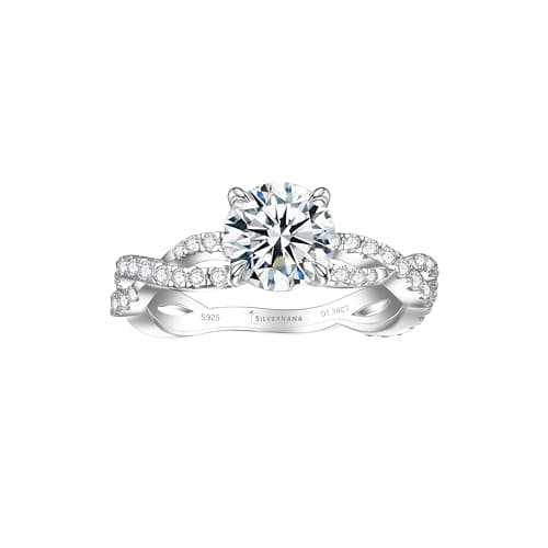1CT Moissanite Solitaire Engagement Ring for Women Promise Ring Silver 4