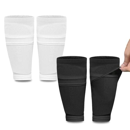 ATHCISE 2 Pairs Kids Youth Soccer Shin Guard Sleeves with Optimized Insert Pocket, Shin Pad Compression Sleeves for 3-15 Years Old Boys Girls Child Teens for Soccer Sport