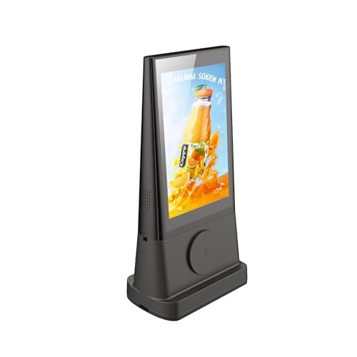 WeADS Digital Table Tent,Sign Holder by WFI Connected,Double Touch Screen Table Talker with 23200mAH Battery and Wireless Phone Charger for Restaurant Business Store Bar (Black) (FYD-06-23200mAH) - Image 1