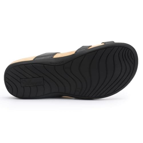 Athlefit Orthopedic Sandals for Women with Arch Support Adjustable Comfort Walking Orthotic Flip Flops Black Size 6 - Thumbnail 5