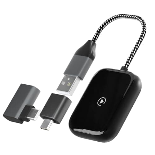 Wireless CarPlay Adapter for Apple iPhone, Convert Wired CarPlay to Wireless, Mini Car Play Dongle w/Plug & Play Bluetooth Connection, 2 USB-A to Type-C Converter for More Car Types (Black, Medium) - Image 1