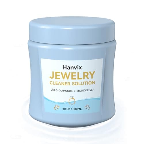 Hanvix 2-in-1 Jewelry Cleaner, Ring Cleaner with Cleaning Brush & Basket, Restores Shine & Brilliance to Gold, Silver, Platinum, Precious Gemstones & Diamond Jewelry, 10oz - Image 1