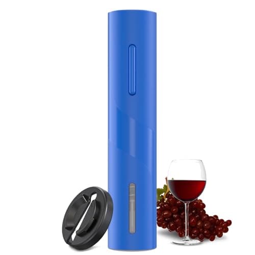 COKUNST Electric Wine Opener, Battery Operated Corkscrew with Wine Bottle Cutter for Wine Lovers, Blue - Image 1