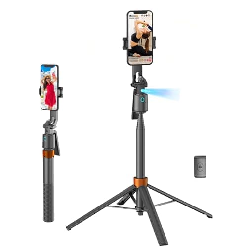 Auto Face Tracking Phone Holder, 360° Rotation Phone Tripod with Wireless Remote and Phone Holder, Selfie Stick Tripod for iPhone、Android Phone, Applied to YouTube, Vlog/TIK Tok - Image 1
