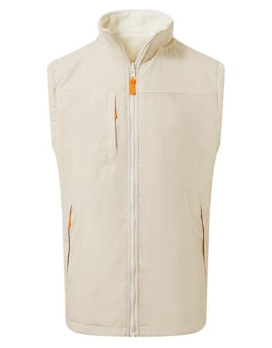 M MAELREG Mens Golf Vest Polar Fleece Lined Windproof Vest Jacket Lightweight Zip Up Sleeveless Jacket for Men - Image 1