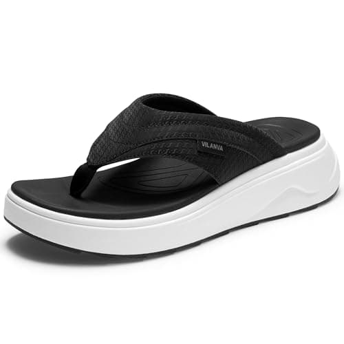 Vilanva Women's platform flip-flops Black Size 11 - Image 1