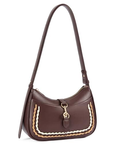 Telena Shoulder Bag for Women, Small Shoulder Purse Vegan Leather Hobo Handbag with Adjustable Strap Red Brown - Image 1