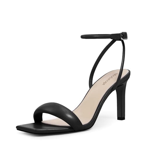 Modatope Black Heels for Women Open Toe Strappy High Heel Sandals Ankle Strap Sandals Heels for Women Size 10 - Image 1