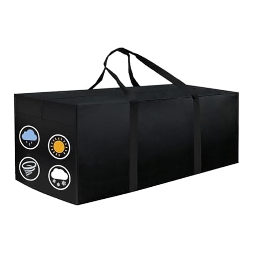 Extra Large Outdoor Cushion Storage Bag 68"L X 30"W X 20"H Waterproof Heavy Duty Big Patio Chair Cushion Storage Bag with Zipper and Handles for Backyard Pool, Black - Image 1