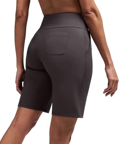 Alaroo Athletic Workout Running Long Shorts for Women High Waisted Biker Yoga Hiking Outdoors Gym Track Sports Recreation Clothes Dark Grey 2XL - Thumbnail 2