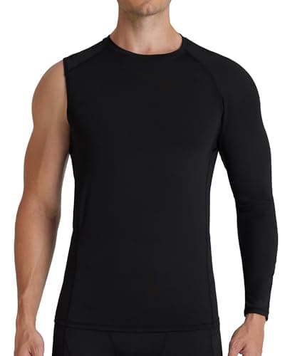RIKUAOU Mens One Arm Sleeve Compression Shirts 1/2 Long Sleeve Athletic Base Layer Undershirt Basketball Workout Top - Image 1