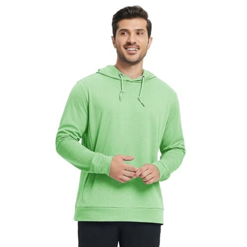 M MAELREG Hooded Sweatshirts for Men Breathable Lightweight Performance Heather Golf Pullover Hoodies With Pockets - Thumbnail 2