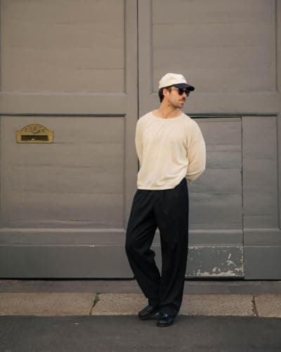 Deyeek Men's Loose Fit Sweatpants Open Bottom Mens Sweat Pants Wide Leg Joggers Sweatpants with Pockets Black Sweatpants Men - Thumbnail 3