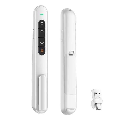 QUI Presentation Clicker for PowerPoint, RF 2.4GHz USB C Wireless Presenter Remote with Volume Control, PowerPoint Clicker Slide Advancer for Mac, Windows, Laptop, Keynote - Image 1