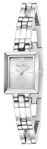 Diaofendi Small Gold Watches for Women Vintage Ladies Quartz Wrist Watches Stainless Steel Band Womens Gold Watch Luxury Bracelet Tools Included (Silver) - Image 1