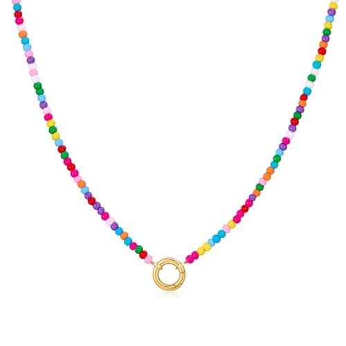 MURNA KARE Colorful Beaded Necklaces for Women Boho Beaded Chain Choker Necklaces Colorful Bead Chain Jewelry Anthropologie Jewelry for Women - Image 1