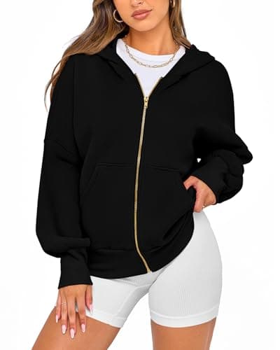 BTFBM Hoodies For Women Spring Clothing 2026 Long Sleeve Zip Up Fleece Fashion Sweatshirts Jacket Y2K Hoodie Fall Fashion(Black, Small) - Thumbnail 6