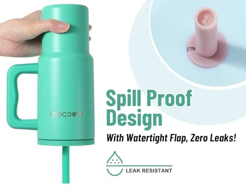 DLOCCOLD Kids 24 oz Tumbler with Handle and Silicone Straw Lid, Leakproof Insulated Tumbler with Spill Resistant Lid, Reusable Stainless Steel Tumbler Mug for Kid Boy Girl, Cupholder Friendly BPA Free - Thumbnail 2