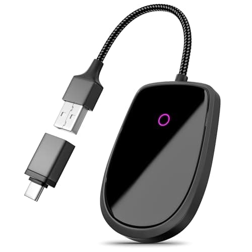Wired to Wireless CarPlay Adapter for Android & iOS - Updated 2025, Easy Plug & Play Setup | Stable Connection for Seamless Drive | Bluetooth CarPlay Adapter for iPhone with WiFi | iOS 10+/Android11+ - Image 1
