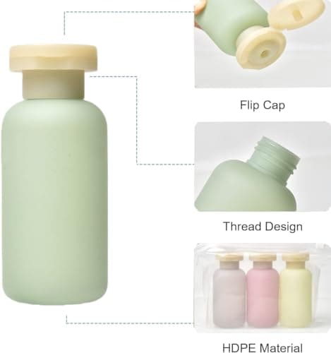 3.4oz Travel Shampoo Bottle with Flip Cap, Leak Proof Plastic Squeeze Bottles, Reusable Empty Travel Shampoo and Conditioner Bottles for Creams, Lotion, Foundation, Conditioner (Garden Series, 4Pcs) - Thumbnail 2
