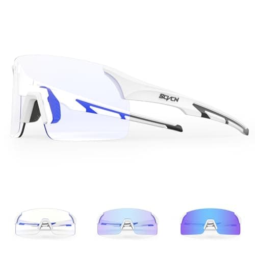 SCVCN Photochromic Cycling Glasses Frameless Sports sunglasses for Men Women - Ideal For Baseball, Bike, Golf, Fishing, Running